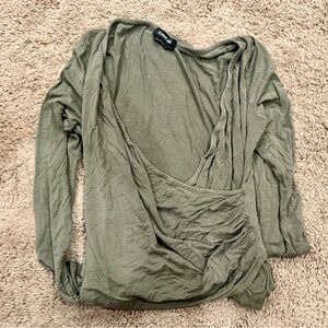 Ruched Green Blouse